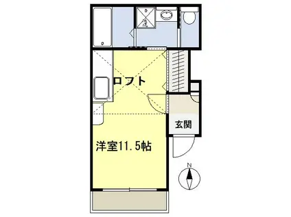 フェアリーハイツK(ワンルーム/1階)の間取り写真