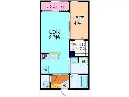 REGULUS(1LDK/1階)の間取り写真