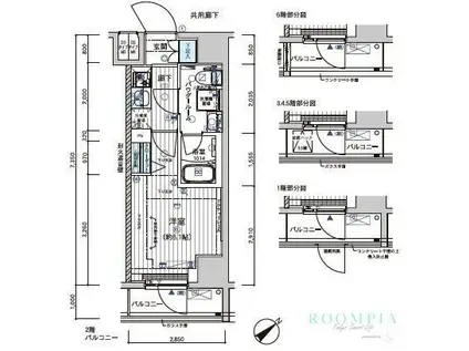 メインステージ不動前II(1K/4階)の間取り写真