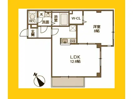 ファーストレジデンス東寺尾(1LDK/2階)の間取り写真