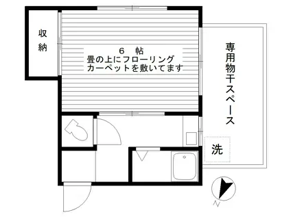 柴田荘(1K/2階)の間取り写真