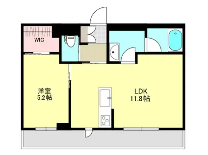 メルクールハイム新白河(1LDK/3階)の間取り写真