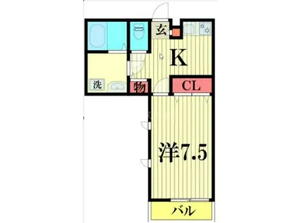 モア幕張(1K/1階)の間取り写真