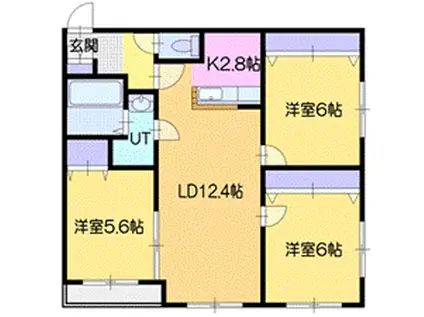 パーフェクトパートナーレジデンス A棟(3LDK/1階)の間取り写真