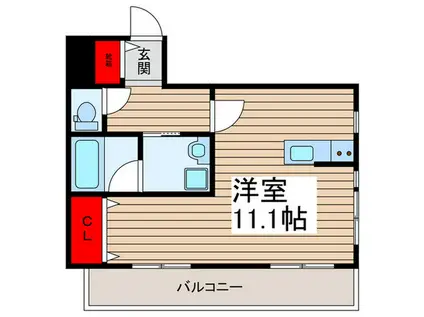 HS BLDG(ワンルーム/2階)の間取り写真