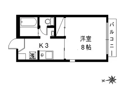 セルホーム若宮II(1K/2階)の間取り写真