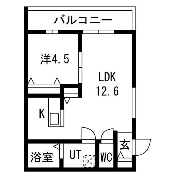 氷室ウォーク(1LDK/2階)の間取り写真