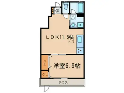 ST.ノース(1LDK/1階)の間取り写真