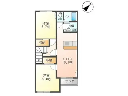 カンタービレ(2LDK/2階)の間取り写真