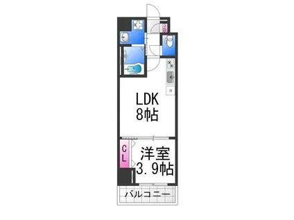 グランパシフィック堺東INNOVATION(1LDK/10階)の間取り写真