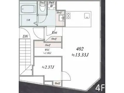 TRIAS220(1LDK/4階)の間取り写真