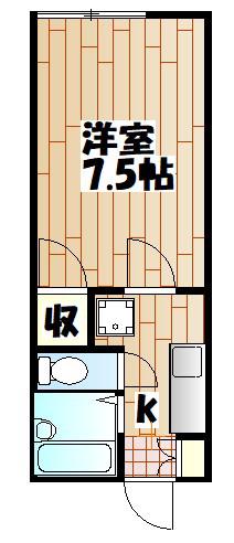 ヨーデルハイツ(1K/2階)の間取り写真