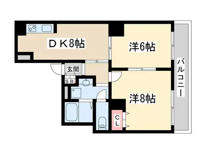 JMRレジデンス新大阪 (2LDK/4階)の間取り写真