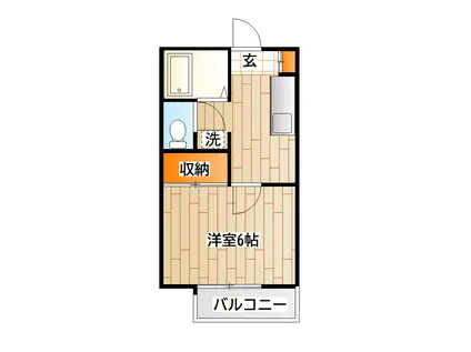 メゾン石原(1K/2階)の間取り写真