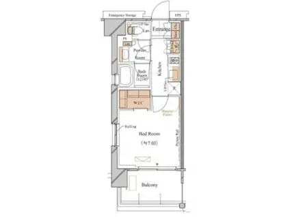 ブランシエスタ久が原(1K/5階)の間取り写真