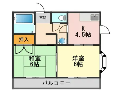 プチメゾントシ(2DK/3階)の間取り写真