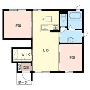 CHARME B棟(2LDK/1階)の間取り写真