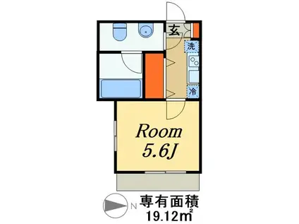 フェリスヴィラ船橋(1K/3階)の間取り写真