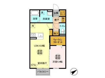 ショコラ(1LDK/2階)の間取り写真