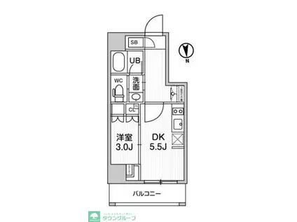 NIDO SHIN-OKACHIMACHI(1DK/6階)の間取り写真