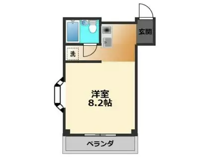 テイアラコート津雲台(ワンルーム/2階)の間取り写真