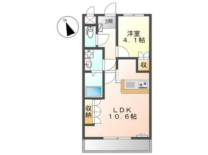 ルーエンハイム(1LDK/2階)の間取り写真
