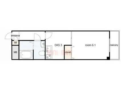 ウィンディ尼崎(1DK/3階)の間取り写真