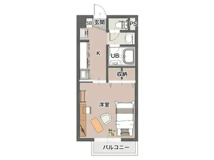 サープラスワンエリーゼ(1K/2階)の間取り写真