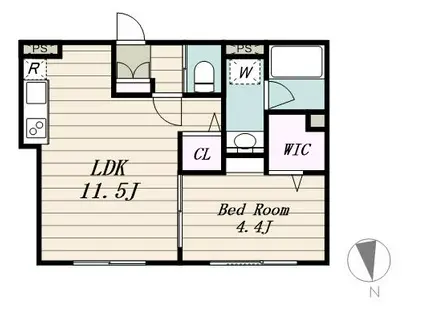 フェリーチェ下北沢A(1LDK/1階)の間取り写真