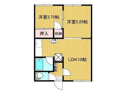 シティハイムレヴェイヨン(2LDK/1階)の間取り写真
