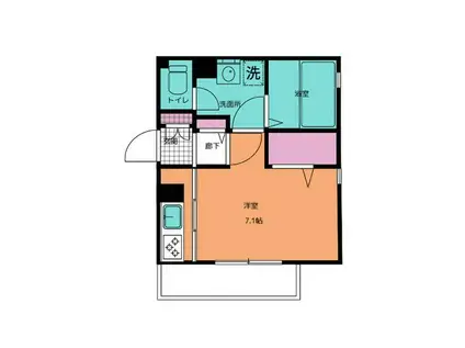 FIORE湘南(1K/3階)の間取り写真