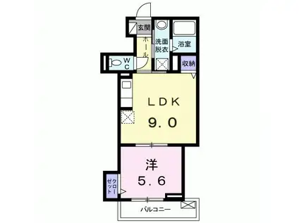 ハウス・オルコット(1LDK/2階)の間取り写真