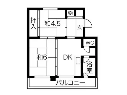 パークヒルズ真々地I(2DK/5階)の間取り写真