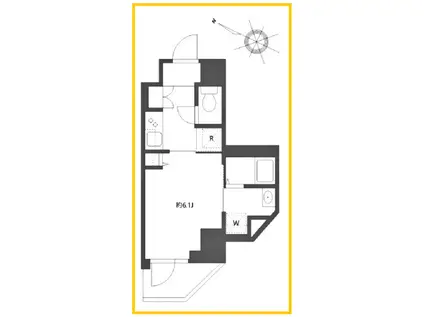HARMONY RESIDENCE新横浜(1K/6階)の間取り写真