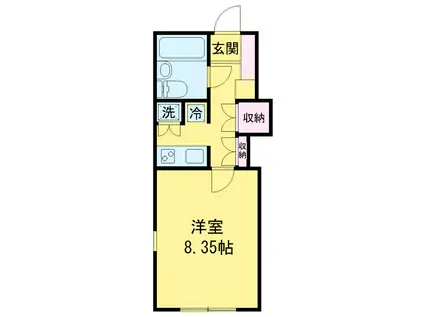 ヴィラ・ハーモニー中目黒(1K/3階)の間取り写真