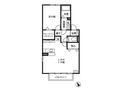 ヴィラグレイスABC(1LDK/2階)の間取り写真