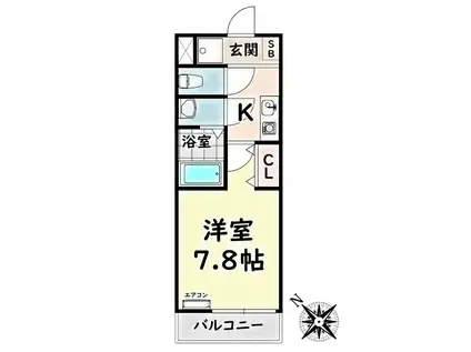 REGALO桜本町(1K/5階)の間取り写真