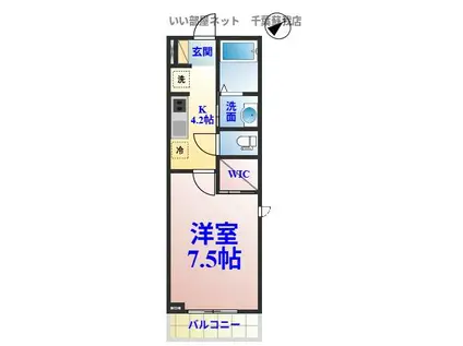 スピネルNK III(1K/1階)の間取り写真