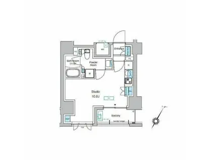 プレディアコート森下テラス(ワンルーム/9階)の間取り写真