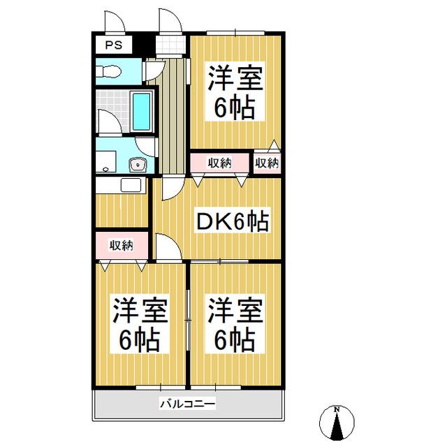 ガーデンパレス金沢(3DK/3階)の間取り写真