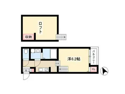 VERDE新守西(ワンルーム/2階)の間取り写真