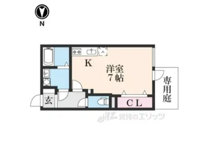 グランデコート大宅サウス(ワンルーム/1階)の間取り写真