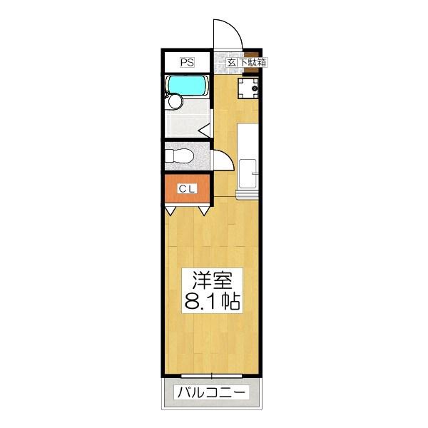 パレやましな佐わらび(ワンルーム/2階)の間取り写真
