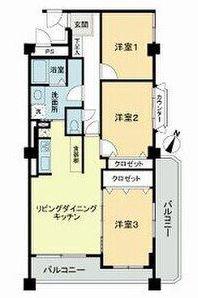 チサンマンション円山公園(3LDK/8階)の間取り写真