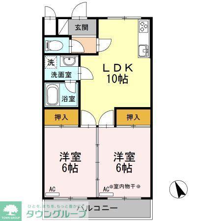 ライフアメニティ(2LDK/1階)の間取り写真