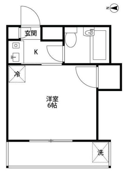 グランドハイツ八王子(1K/3階)の間取り写真