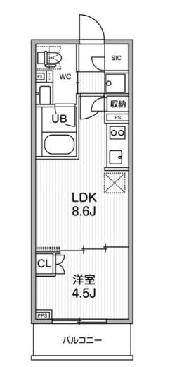 グランエール西日暮里ノース(1LDK/8階)の間取り写真