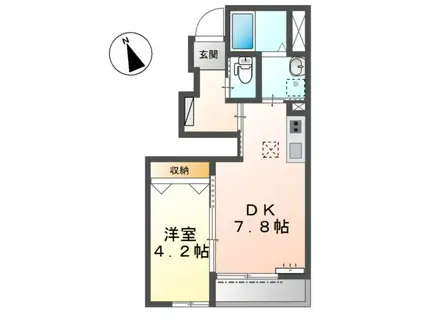 サニープレイス(1DK/1階)の間取り写真