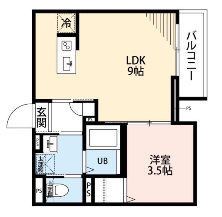 ROBOT HOME 鎌ケ谷(1LDK/3階)の間取り写真