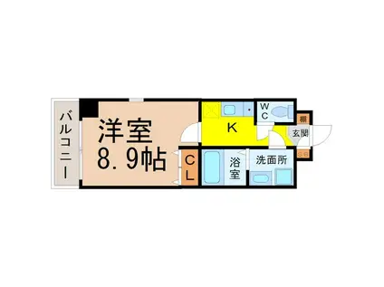 カーサ千種 A(1K/5階)の間取り写真